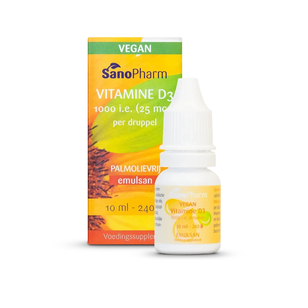 SanoPharm - Emulsan Vitamine D3 (1000) Vegan Fles met Doos